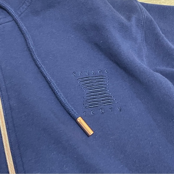 Fenty Savage Rihanna Forever Savage Hooded fleece jumpsuit Navy Blue Sz 4-6 - Picture 5 of 9